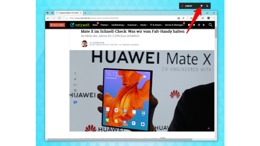05 Windows 10 - Spieleleiste - Screen Recorder Aufnahme beenden