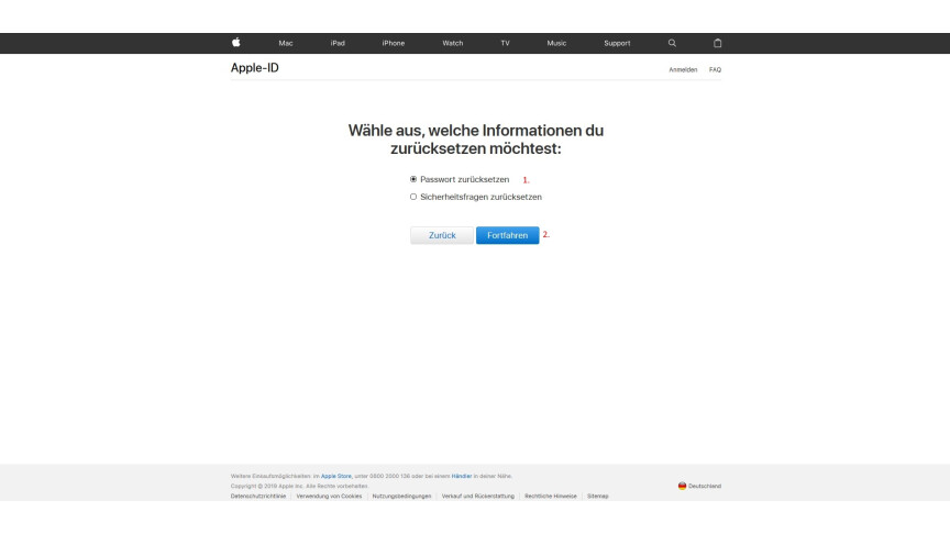 Apple Id Zurücksetzen Passwort Vergessen