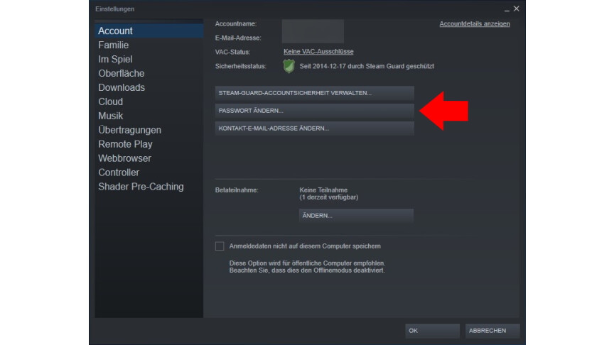 Steam Support Verifizierung Des Paypal Accounts Fehlgeschlagen Steam: Passwort ändern und Reset durchführen | NETZWELT
