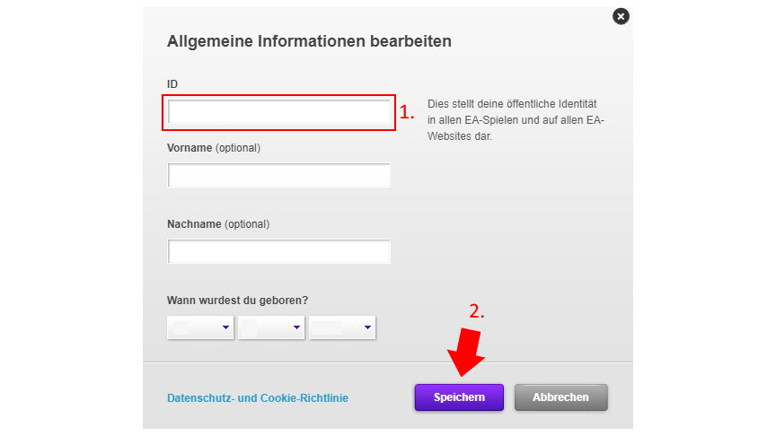 Origin Namen ändern Origin Namen ändern