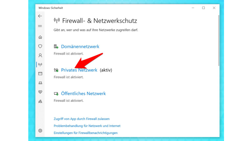 06.2 Windows 10 - Sicherheits-Dashboard - Firewall und Netzwerkschutz