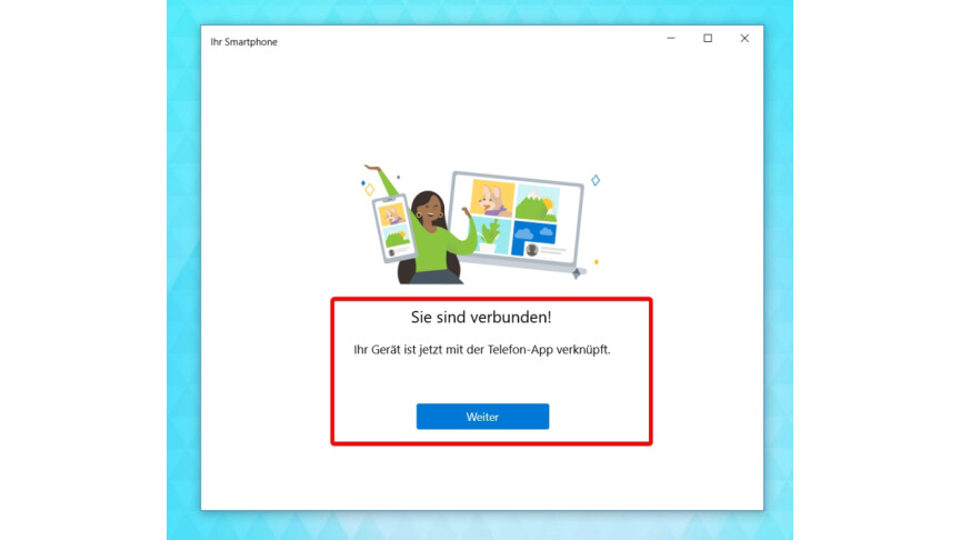 01.11 Windows 10-Your smartphone-successfully connected