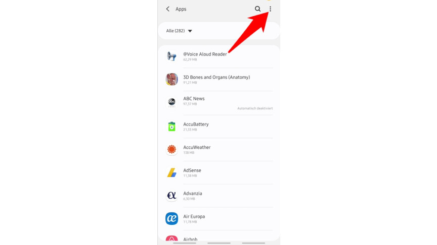 02.2 Android-Einstellungen - Apps - Optionen