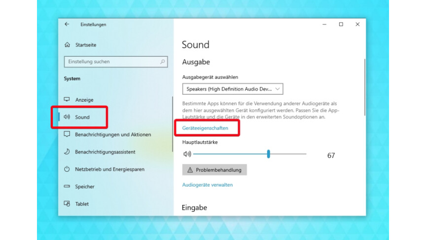 02 Windows 10 - Einstellungen - System - Sound