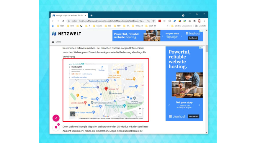 Google Maps: Karten einbinden in Webseiten und E-Mails - So geht´s