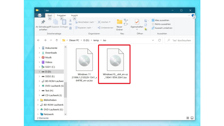 08 Windows 11 - Datei-Explorer - Windows 10-ISO mounten