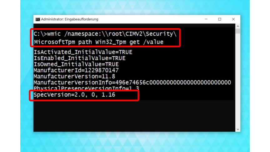 03.2 Windows 10 - CMD - TPM prüfen