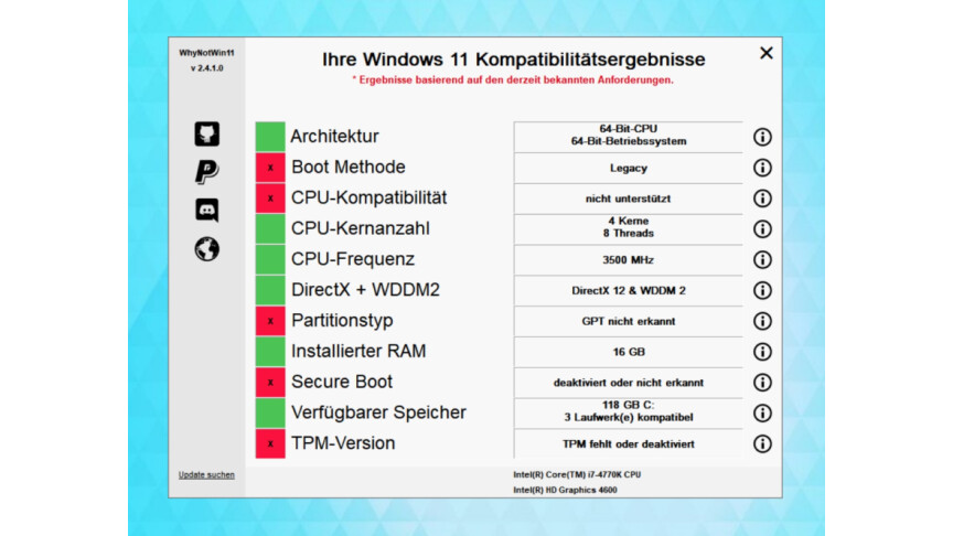 02.1 Windows 10 - WhyNotWin11 - Windows 11 Compatibility