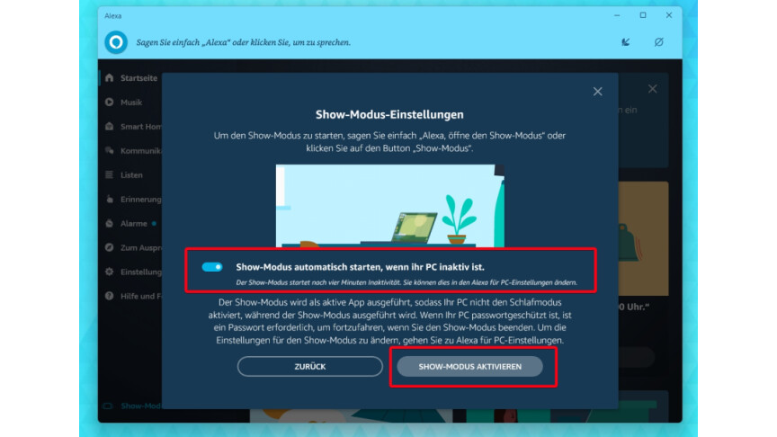 11 Windows 11 - Aplicación Alexa - Primeros pasos - Activar el modo Show de Alexa - Configuración