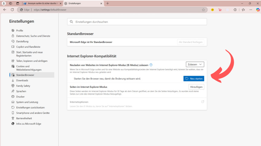 Internet Explorer öffnet Von Selbst Seite About Blank