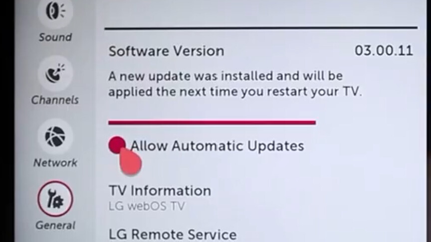 Go to the menu settings of your LG TV