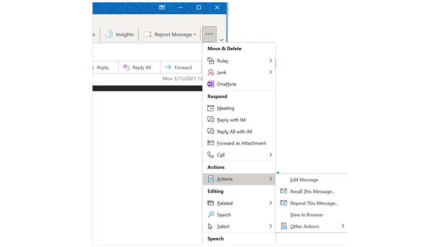 gesendete mail zurückholen outlook handy