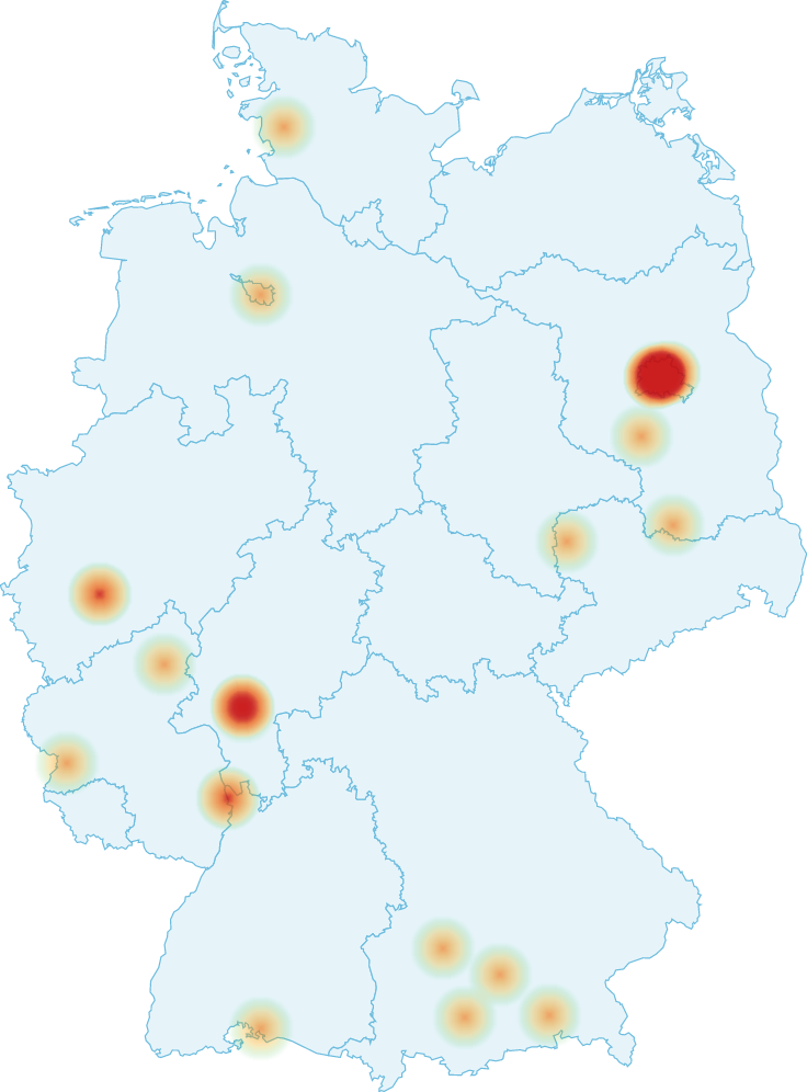 Carte des perturbations de la Deutsche Bahn