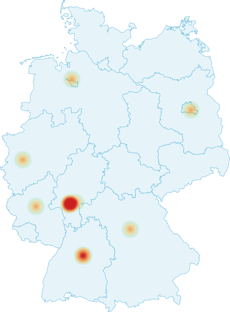 Mapa alemán de fallos de fibra óptica