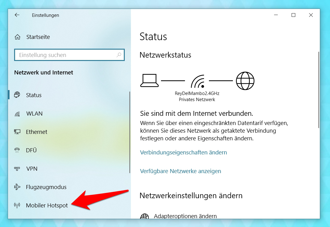 Windows 10 Hotspot für eine WLANVerbindung einrichten oder erstellen