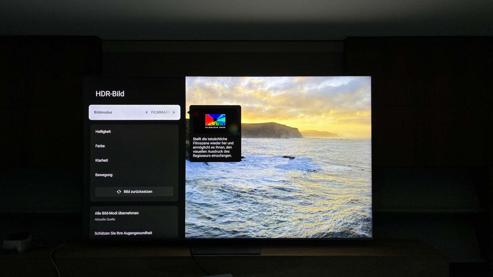 Die Bilddarstellung des TCL 85C9K lässt sich im Menü unkompliziert anpassen.